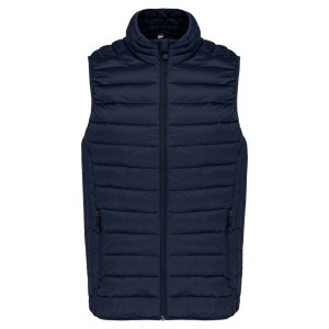 MEN?S LIGHTWEIGHT SLEEVELESS FAKE DOWN JACKET, Navy <font size=1>[ENG]</font>