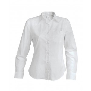 JESSICA - LADIES' LONG-SLEEVED SHIRT, White <font size=1>[ENG]</font>