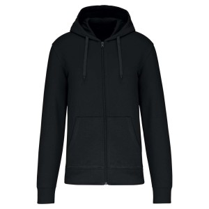 MEN'S ECO-FRIENDLY HOODED SWEATSHIRT WITH ZIP FASTENING, Black <font size=1>[ENG]</font>