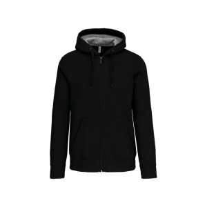 FULL ZIP HOODED SWEATSHIRT, Black <font size=1>[ENG]</font>