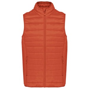 LADIES' LIGHTWEIGHT SLEEVELESS FAKE DOWN JACKET, Burnt Ochre <font size=1>[ENG]</font>
