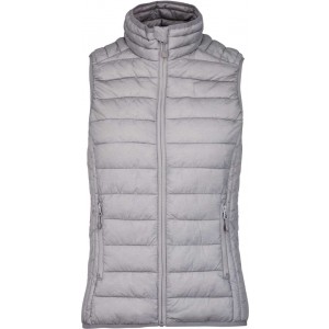 LADIES' LIGHTWEIGHT SLEEVELESS FAKE DOWN JACKET, Marl Silver <font size=1>[ENG]</font>
