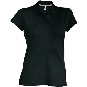 LADIES' SHORT-SLEEVED POLO SHIRT, Black <font size=1>[ENG]</font>