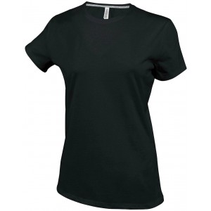 LADIES' SHORT SLEEVE CREW NECK T-SHIRT, Black <font size=1>[ENG]</font>