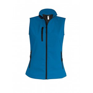 LADIES' SOFTSHELL BODYWARMER, Aqua Blue <font size=1>[ENG]</font>