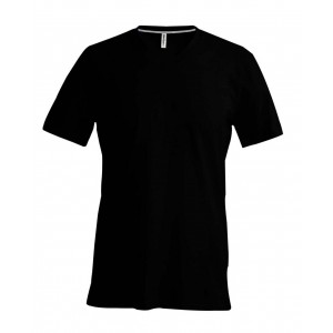 MEN'S SHORT-SLEEVED V-NECK T-SHIRT, Black <font size=1>[ENG]</font>