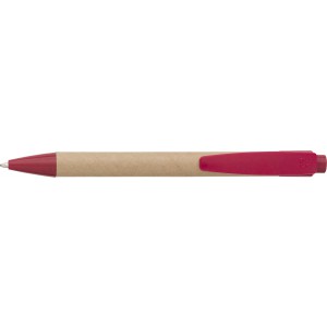 Cardboard and wheat straw ballpen Spencer, red <font size=1>[ENG]</font>