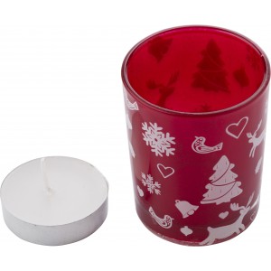 Teelichthalter aus farbigem Glas Kirsten, Rot