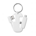 Key ring with cables, white (MO9174-06)