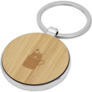 Nino bamboo round keychain, Wood (Keychains)