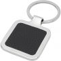 Piero laserable PU leather squared keychain, Solid black