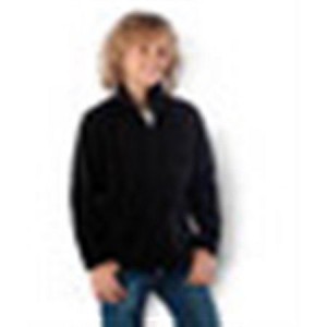 KIDS' FULL ZIP FLEECE JACKET, Black (Polar pullovers)