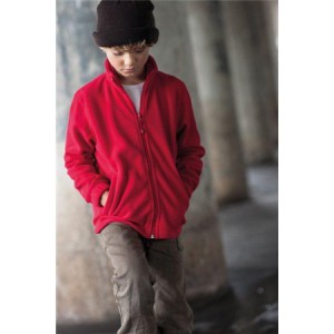 KIDS' FULL ZIP FLEECE JACKET, Red (Polar pullovers)