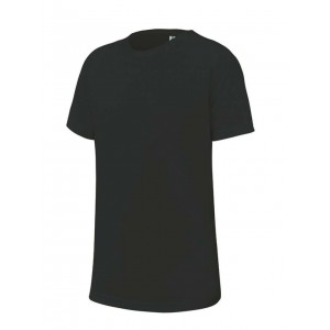 KIDS' SHORT SLEEVED SPORTS T-SHIRT, Black (T-shirt, mixed fiber, synthetic)