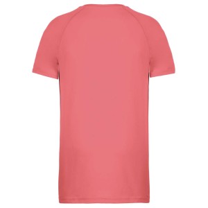 KIDS' SHORT SLEEVED SPORTS T-SHIRT, Coral (T-shirt, mixed fiber, synthetic)