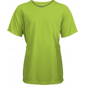 KIDS' SHORT SLEEVED SPORTS T-SHIRT, Lime (T-shirt, mixed fiber, synthetic)