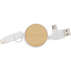 Verlngerbares ABS-Ladekabel Jared, Wei