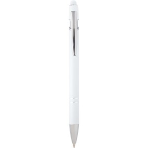 Kish ballpoint pen with silver finish (black ink), White <font size=1>[ENG]</font>