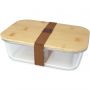Roby glass lunch box with bamboo lid, Natural, Transparent c