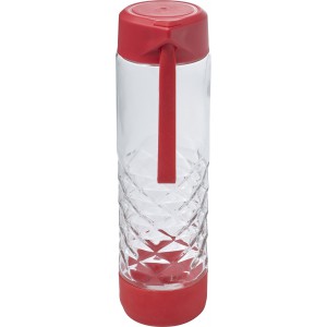 Glass drinking bottle (590ml), red (Water bottles)