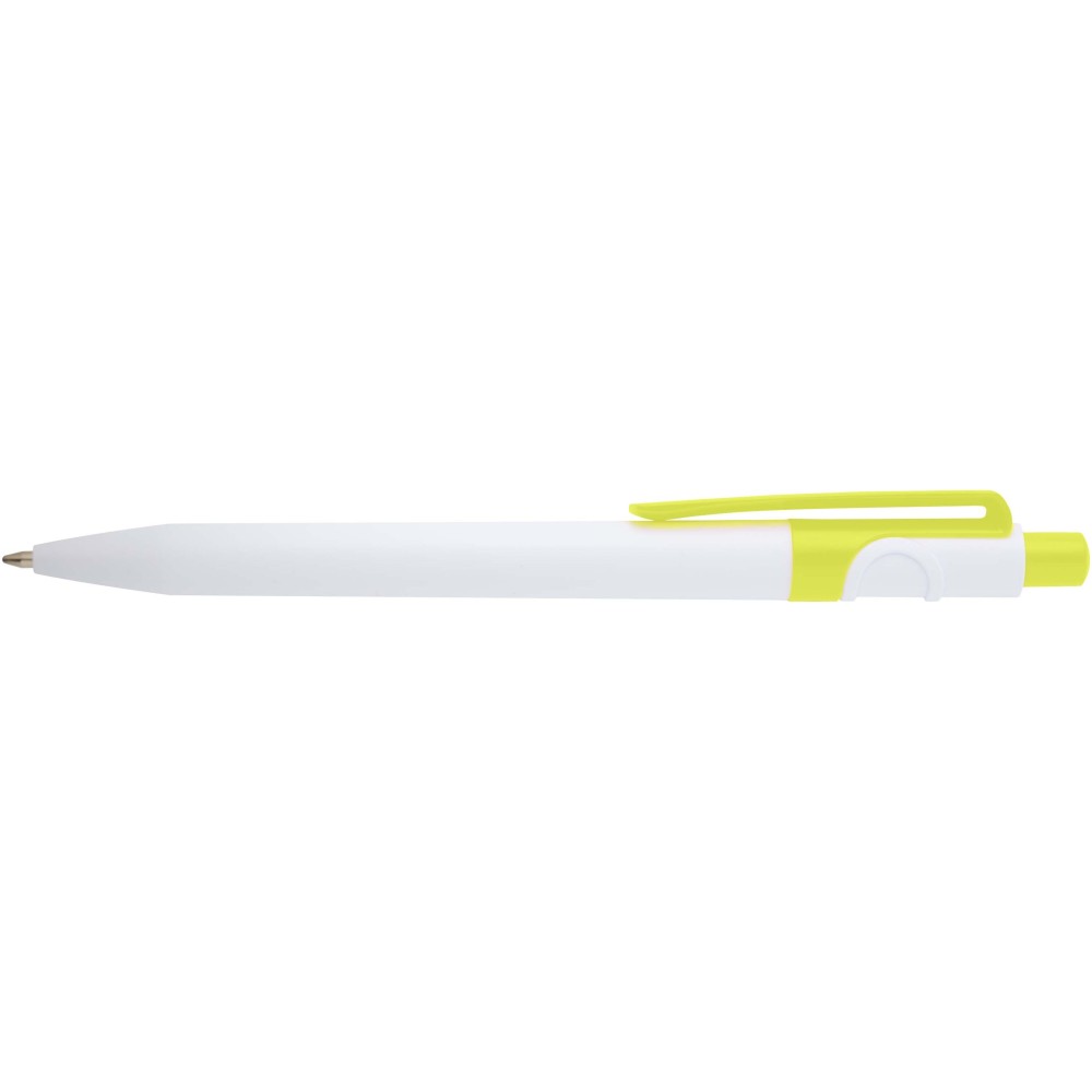 Unica recycled plastic ballpoint pen (blue ink), Lime green (Kunststoffkugelschreiber)