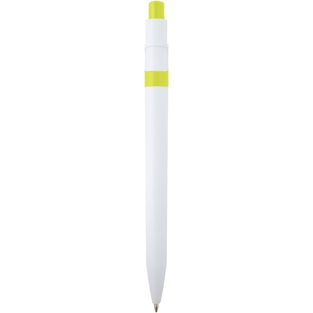 Unica recycled plastic ballpoint pen (blue ink), Lime green (Kunststoffkugelschreiber)