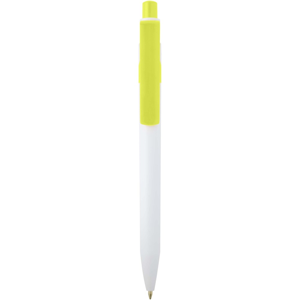 Unica recycled plastic ballpoint pen (blue ink), Lime green (Kunststoffkugelschreiber)