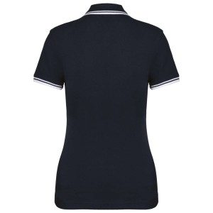 LADIE'S 2 STRIPED SHORT SLEEVED POLOSHIRT, Navy/White (Polo shirt, 90-100% cotton)