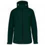 LADIES' DETACHABLE HOODED SOFTSHELL JACKET, Bottle Green