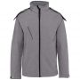 LADIES' DETACHABLE HOODED SOFTSHELL JACKET, Marl Grey