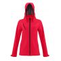 LADIES' DETACHABLE HOODED SOFTSHELL JACKET, Red