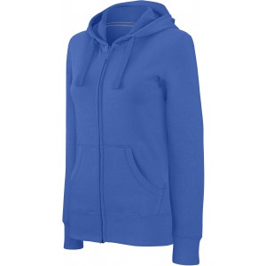 LADIES' FULL ZIP HOODED SWEATSHIRT, Light Royal Blue (Pullovers)