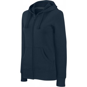 LADIES' FULL ZIP HOODED SWEATSHIRT, Navy (Pullovers)