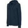 LADIES' FULL ZIP HOODED SWEATSHIRT, Navy