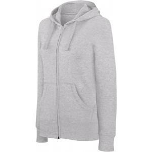 LADIES' FULL ZIP HOODED SWEATSHIRT, Oxford Grey (Pullovers)