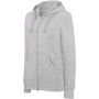 LADIES' FULL ZIP HOODED SWEATSHIRT, Oxford Grey