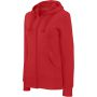 LADIES' FULL ZIP HOODED SWEATSHIRT, Red