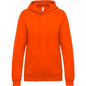 LADIES? HOODED SWEATSHIRT, Orange (Pullovers)