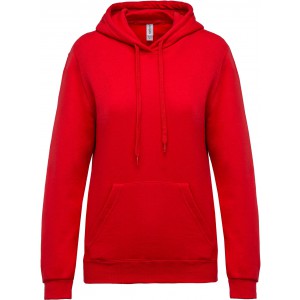 LADIES? HOODED SWEATSHIRT, Red (Pullovers)