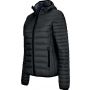 LADIES' LIGHTWEIGHT HOODED PADDED JACKET, Black