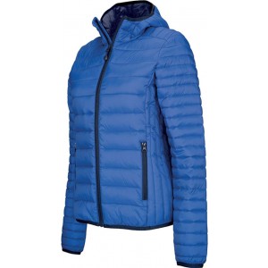 LADIES' LIGHTWEIGHT HOODED PADDED JACKET, Light Royal Blue (Jackets)