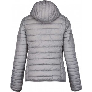 LADIES' LIGHTWEIGHT HOODED PADDED JACKET, Marl Silver (Jackets)