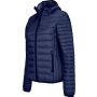 LADIES' LIGHTWEIGHT HOODED PADDED JACKET, Navy