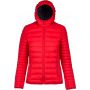 LADIES' LIGHTWEIGHT HOODED PADDED JACKET, Red