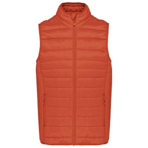 LADIES' LIGHTWEIGHT SLEEVELESS FAKE DOWN JACKET, Burnt Ochre (Vests)