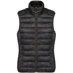 LADIES' LIGHTWEIGHT SLEEVELESS FAKE DOWN JACKET, Jungle Camo (Vests)