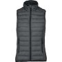 LADIES' LIGHTWEIGHT SLEEVELESS FAKE DOWN JACKET, Marl Dark Grey