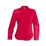 LADIES' LONG-SLEEVED COTTON POPLIN SHIRT, Classic Red