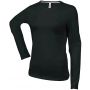 LADIES' LONG-SLEEVED CREW NECK T-SHIRT, Black