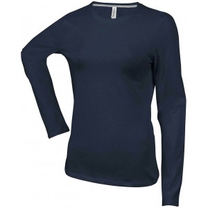 LADIES' LONG-SLEEVED CREW NECK T-SHIRT, Dark Grey (Long-sleeved shirt)